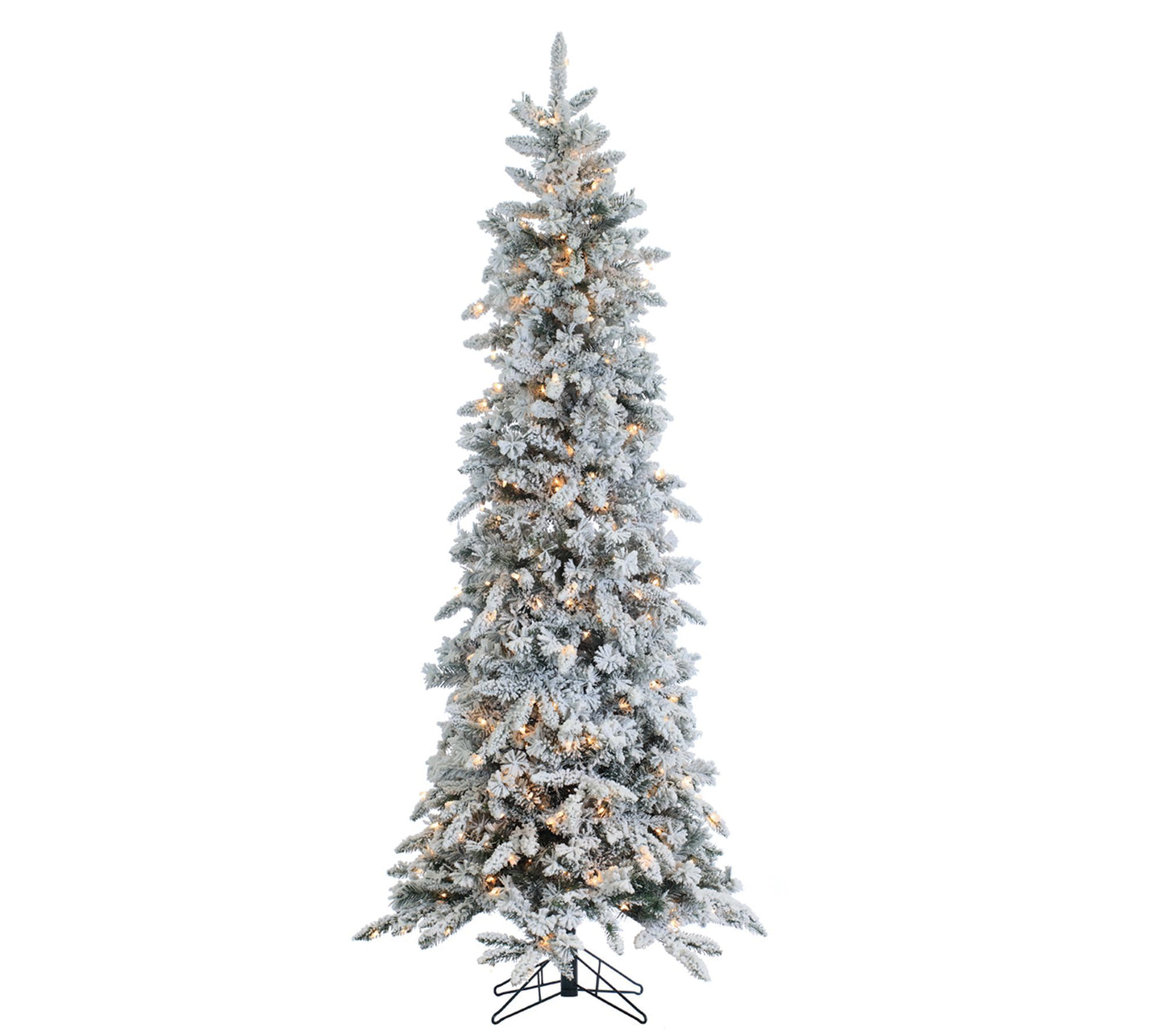 7.5' Flocked Narrow Pencil Pine with 450 lightsby Sterling Co