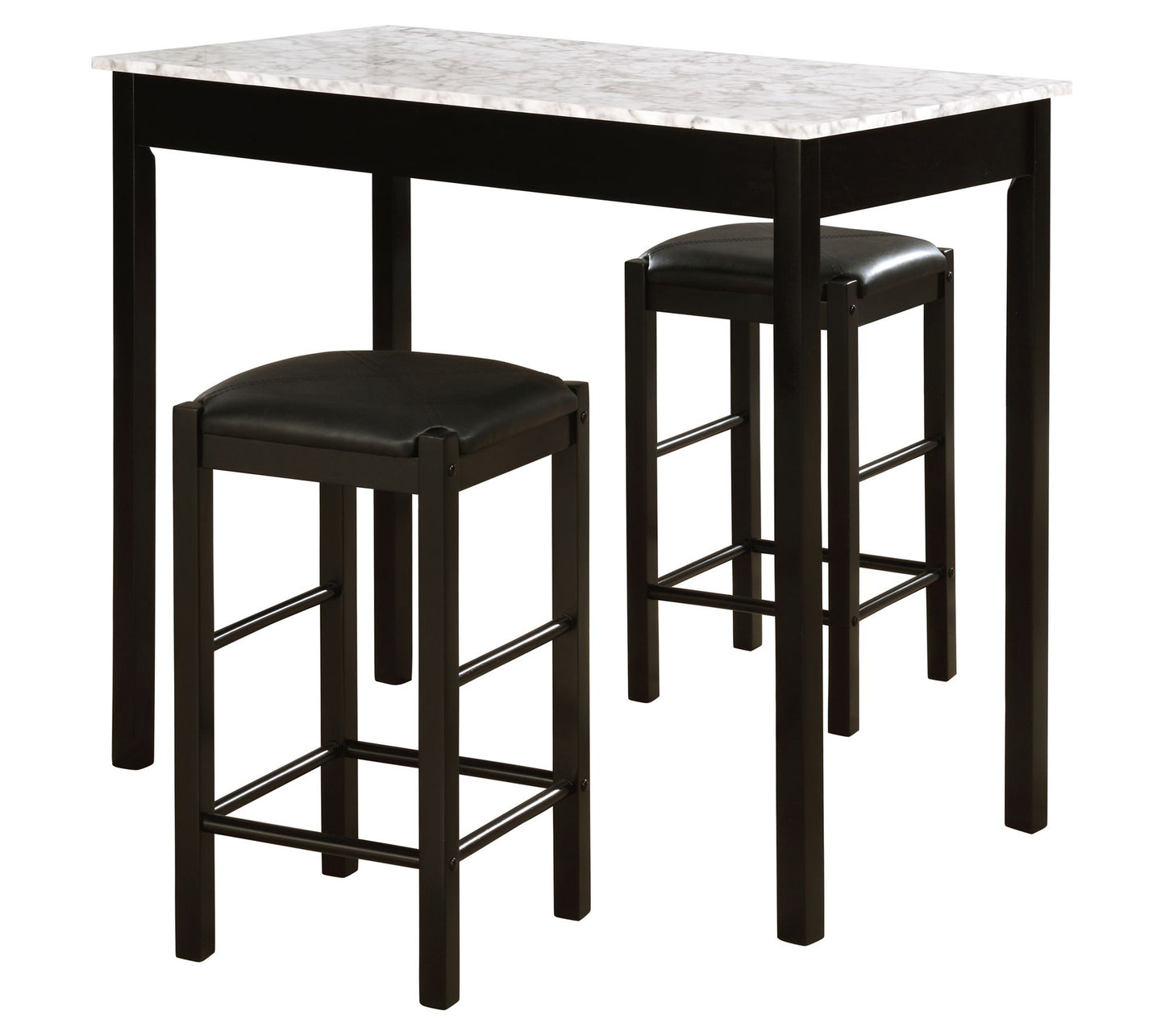 Linon Home York 3 Piece Faux Marble Tavern Kitc hen Table Set