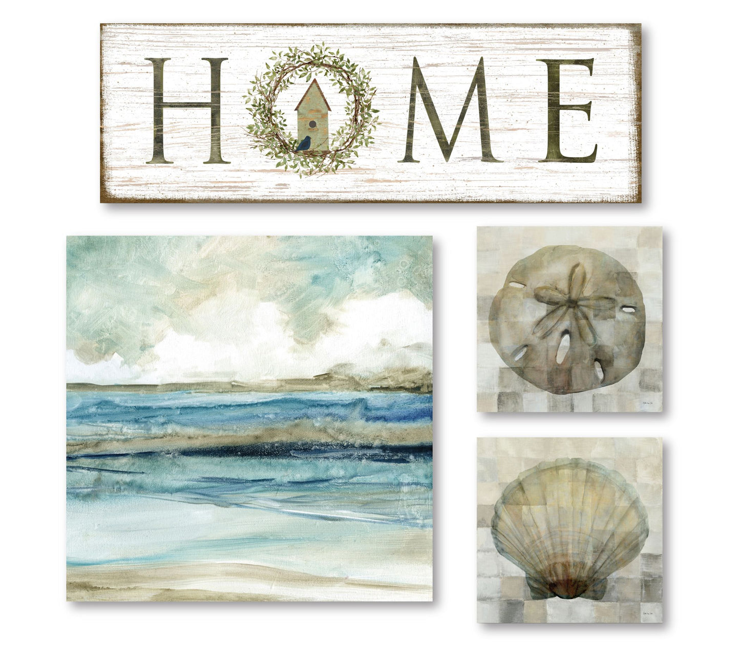 Courtside Market Coastal Tranquility 4-Piece Canvas Set