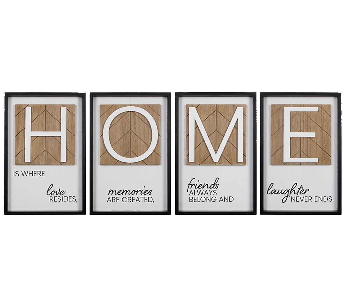 Young's Inc. Wood Country HOME Wall Sign, 4-Piece Set
