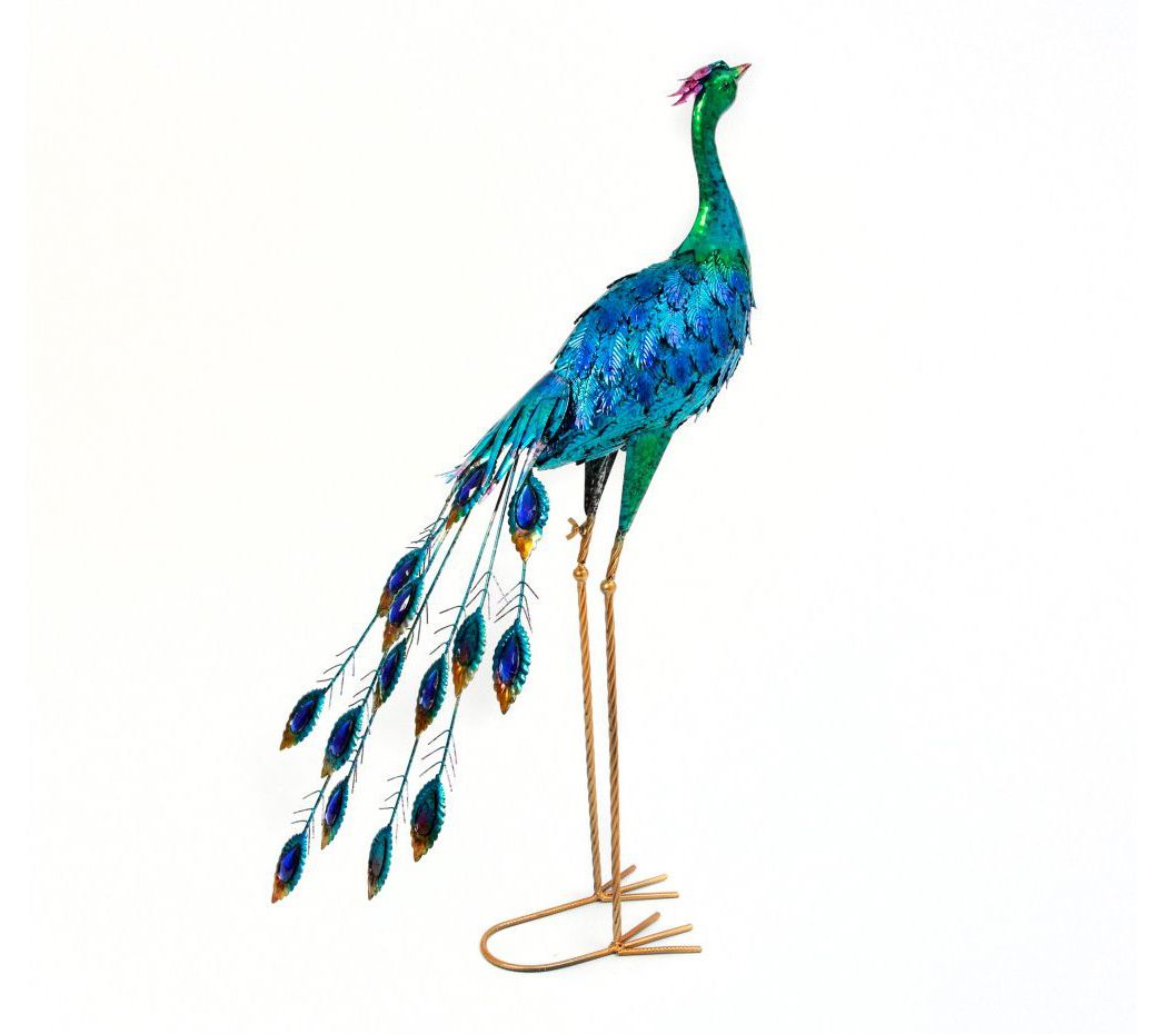 35"H Metal Peacock Figurine by Gerson Co