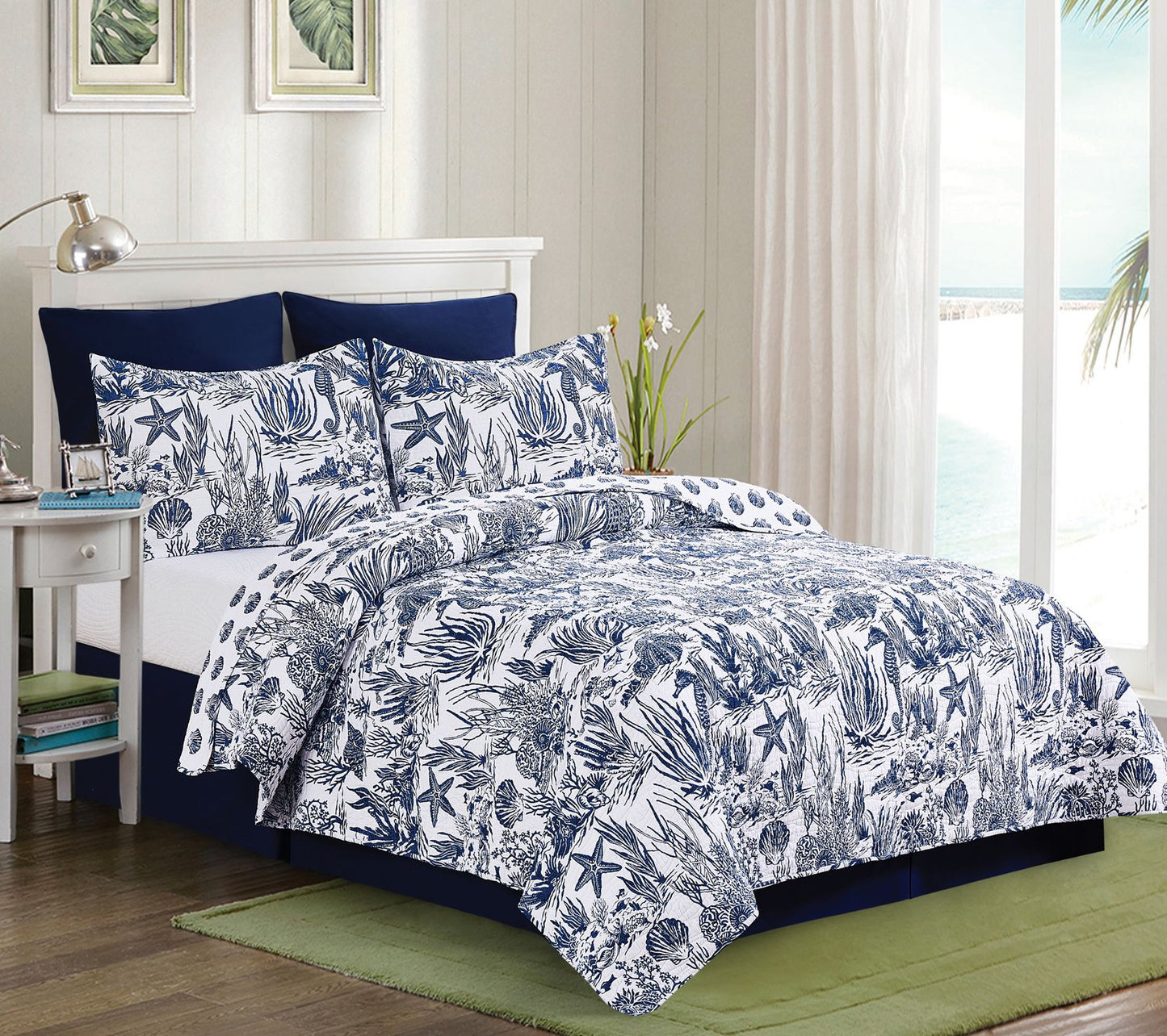 Reef Shores 3-Piece Cotton King Quilt Set by Valerie
