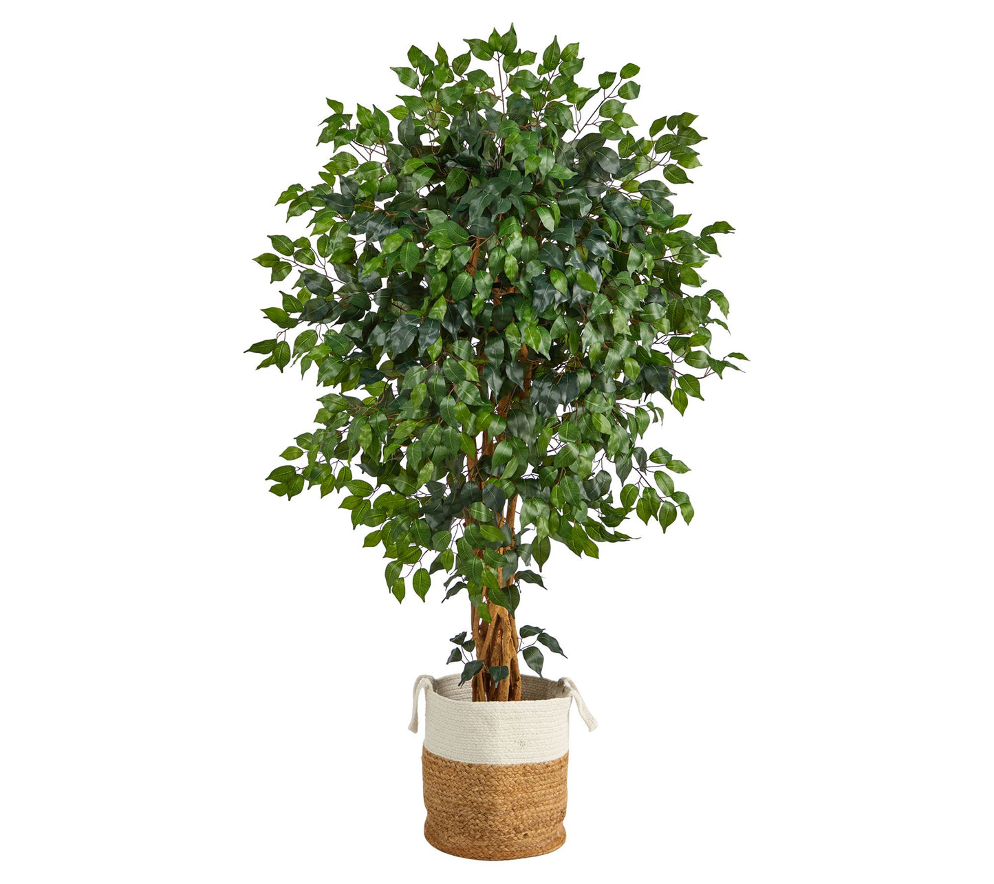 Nearly Natural 5.5' Palace Ficus w/Jute Planter