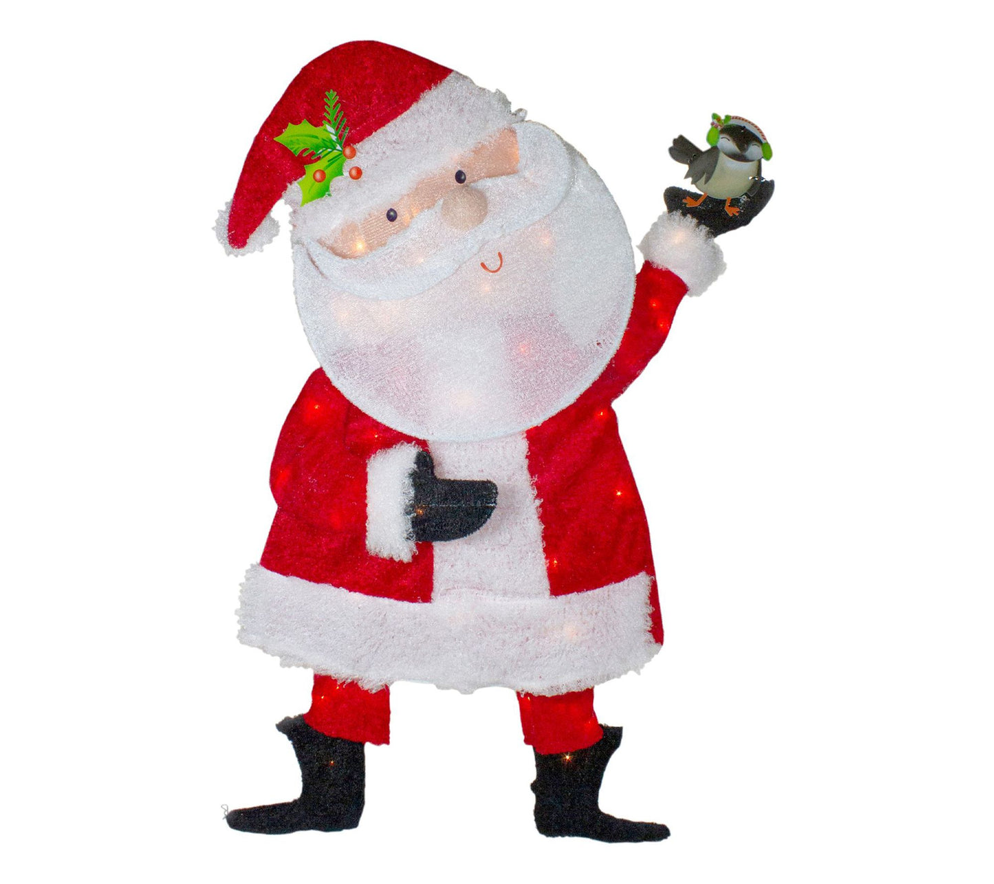 Northlight 32" Red and White Chenille Santa Outdoor Decor