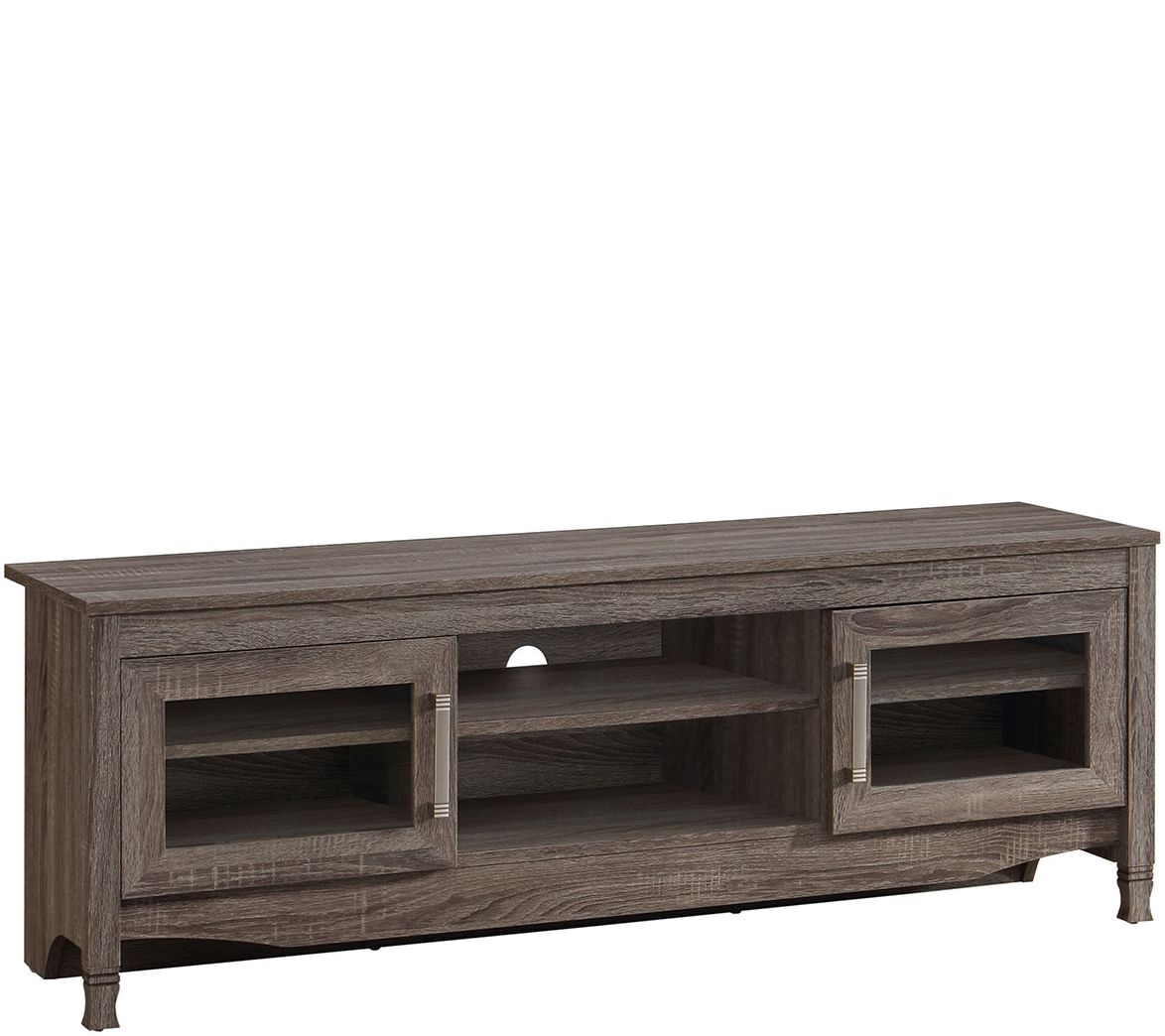 Techni Mobili Grey Driftwood TV Stand with Storage Cabinets
