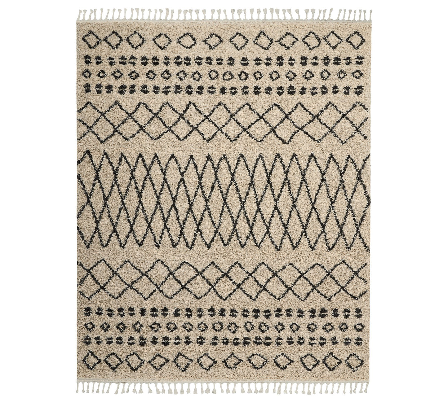 Nourison Moroccan Marrakesh Shag Cream 7'10" x10'6" Area Rug