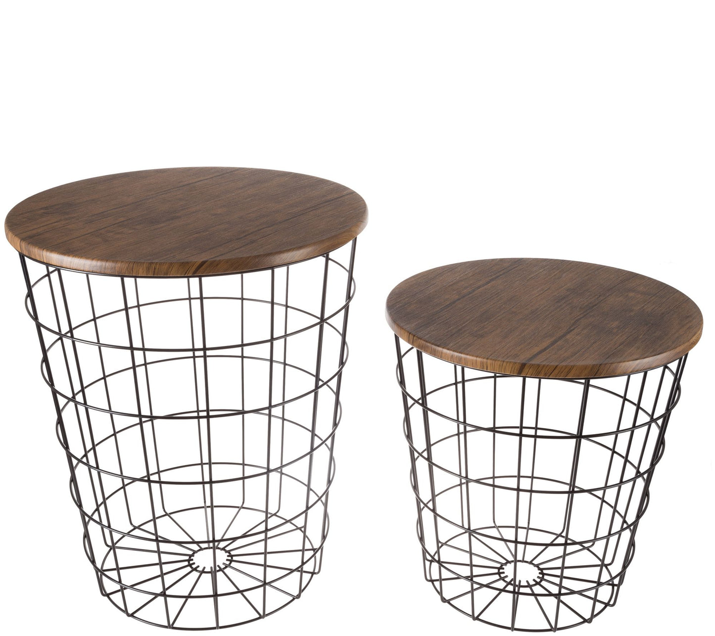 Lavish Home Nesting Black Metal and Wood AccentTable Set