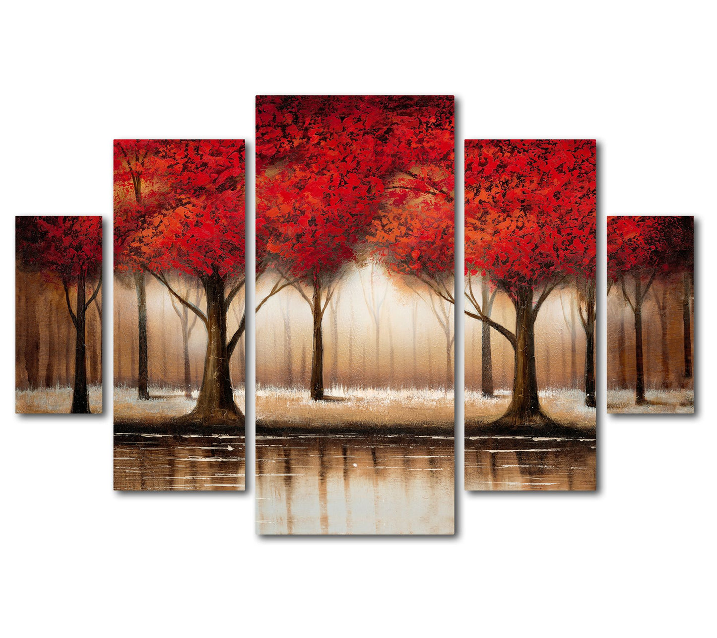 Lavish Home Rio Parade of Red Trees 5-Piece Print