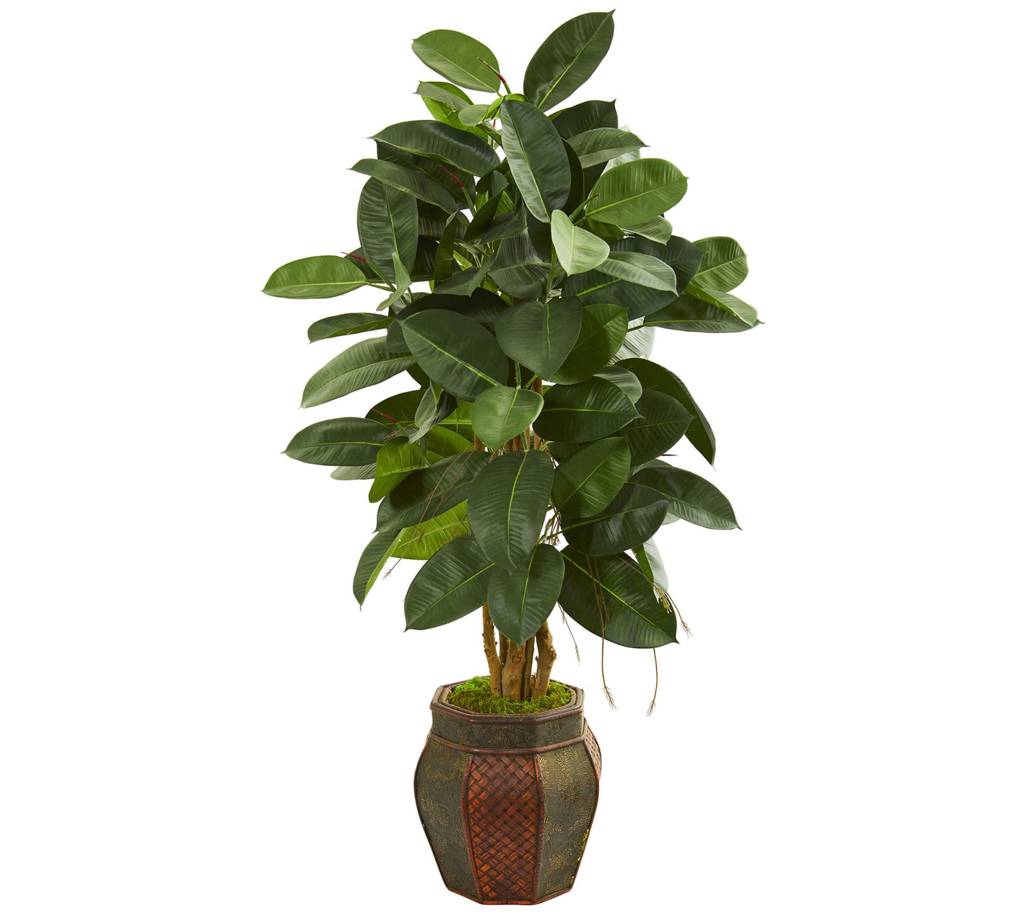 52" Rubber Leaf Tree in Planter by Nearly Natural