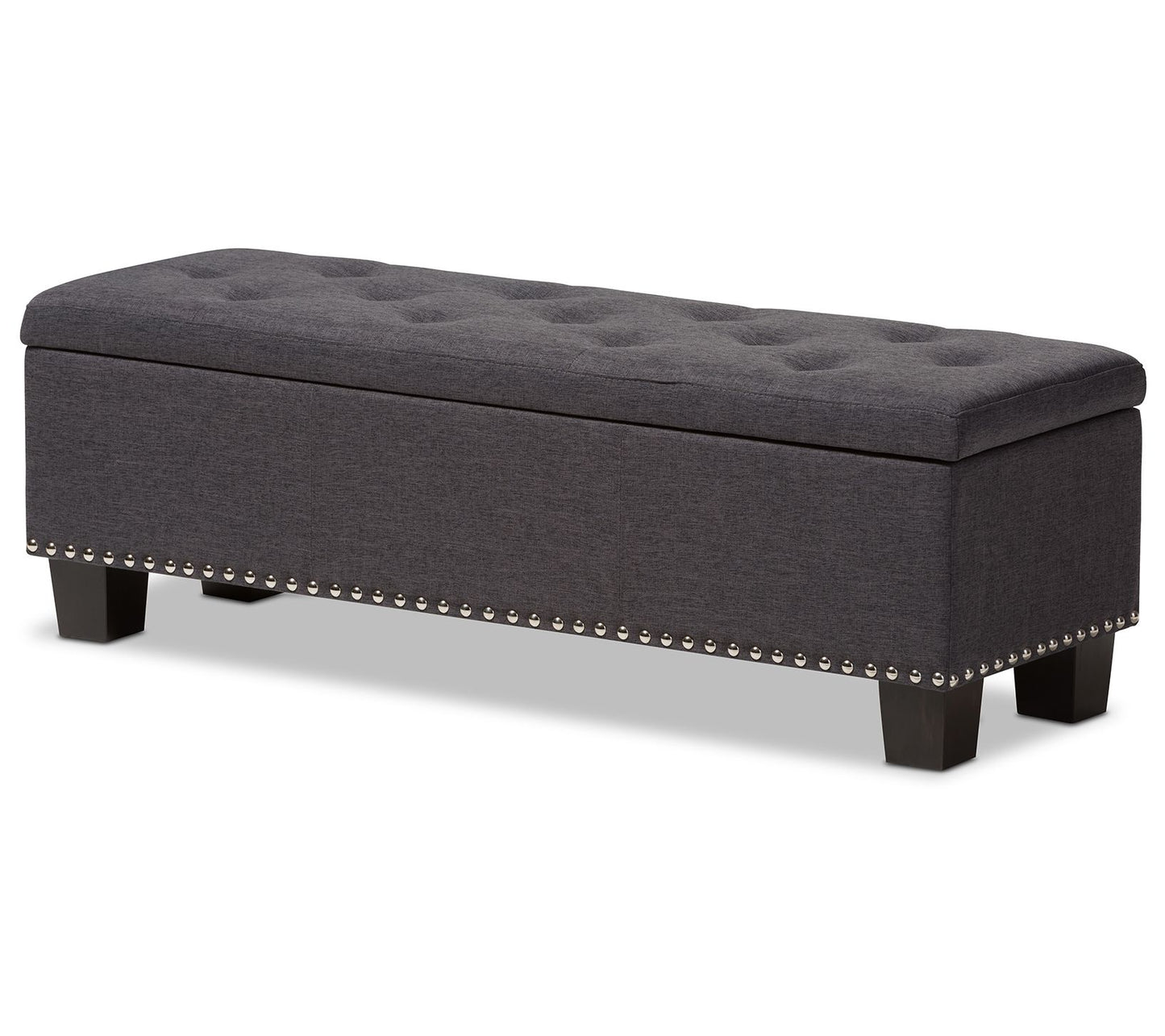 Baxton Studio Hannah Modern Upholstered Storage Ottoman