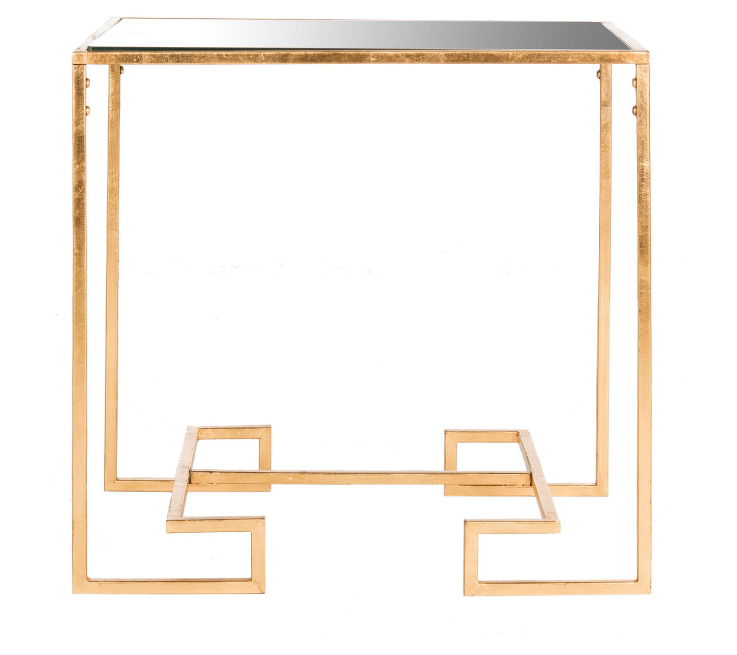 Safavieh Seamus Gold Leaf Greek Key Accent Table