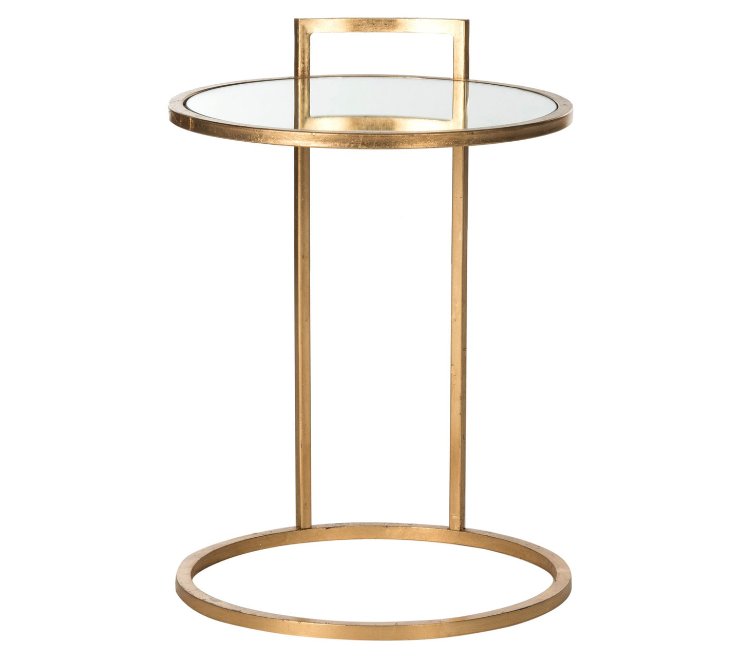 Safavieh Calvin Round Gold Leaf End Table