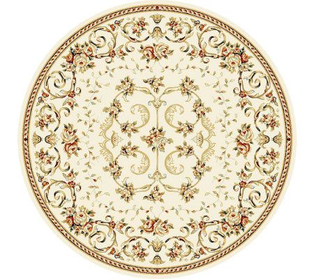 Lyndhurst 8' x 8' Garden Floral Power Loomed Round Rug