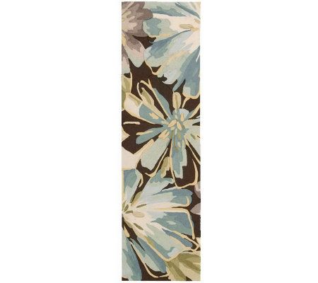 Nourison Botanical 2'3" x 8' Graphic Floral Handhooked Rug
