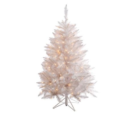 4-1/2' White Sparkle Spruce Tree with LED