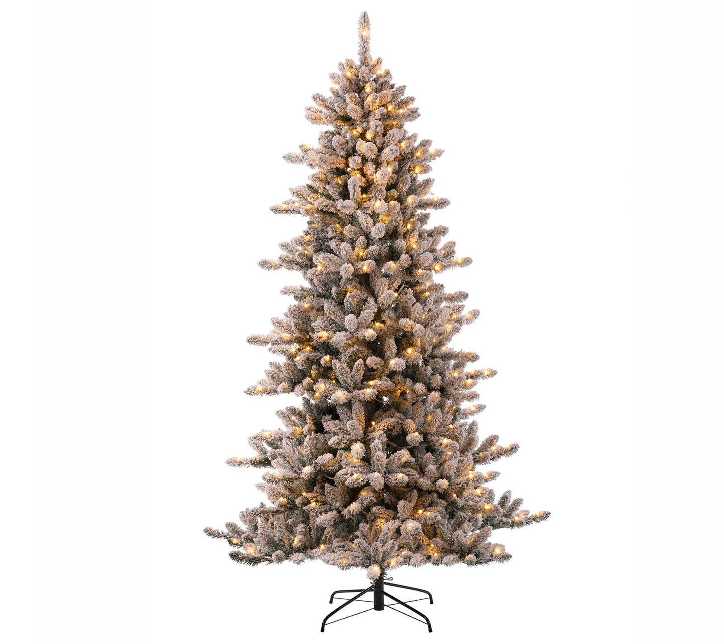 Glitzhome Prelit Snow-Flocked Fir Christmas Tree w/ 400 Lights