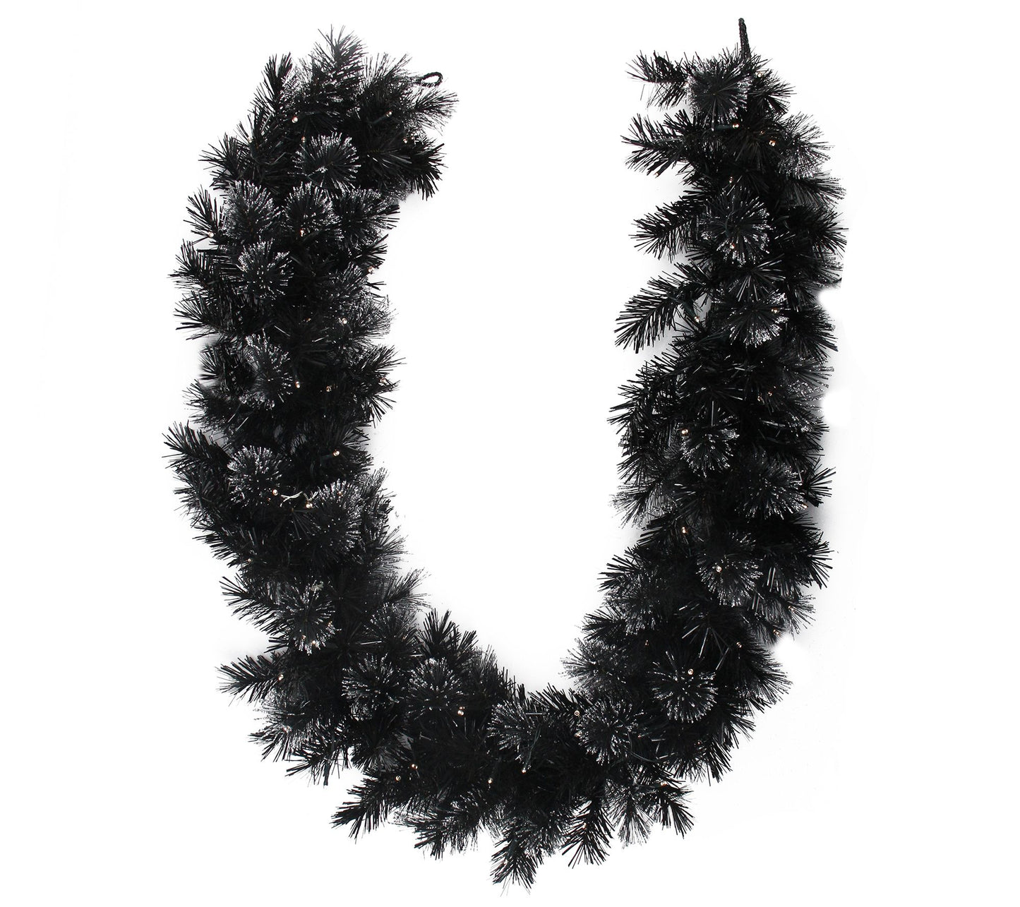Northlight 9'L Prelit Battery-Operated Black Faux Garland