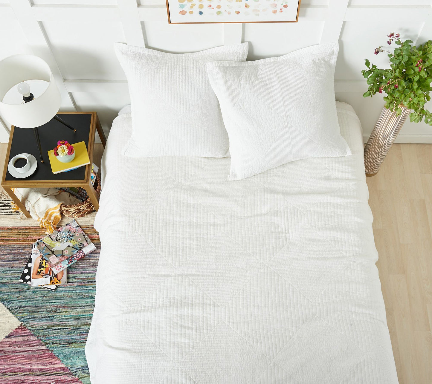 carol & frank Graham White Queen Quilt