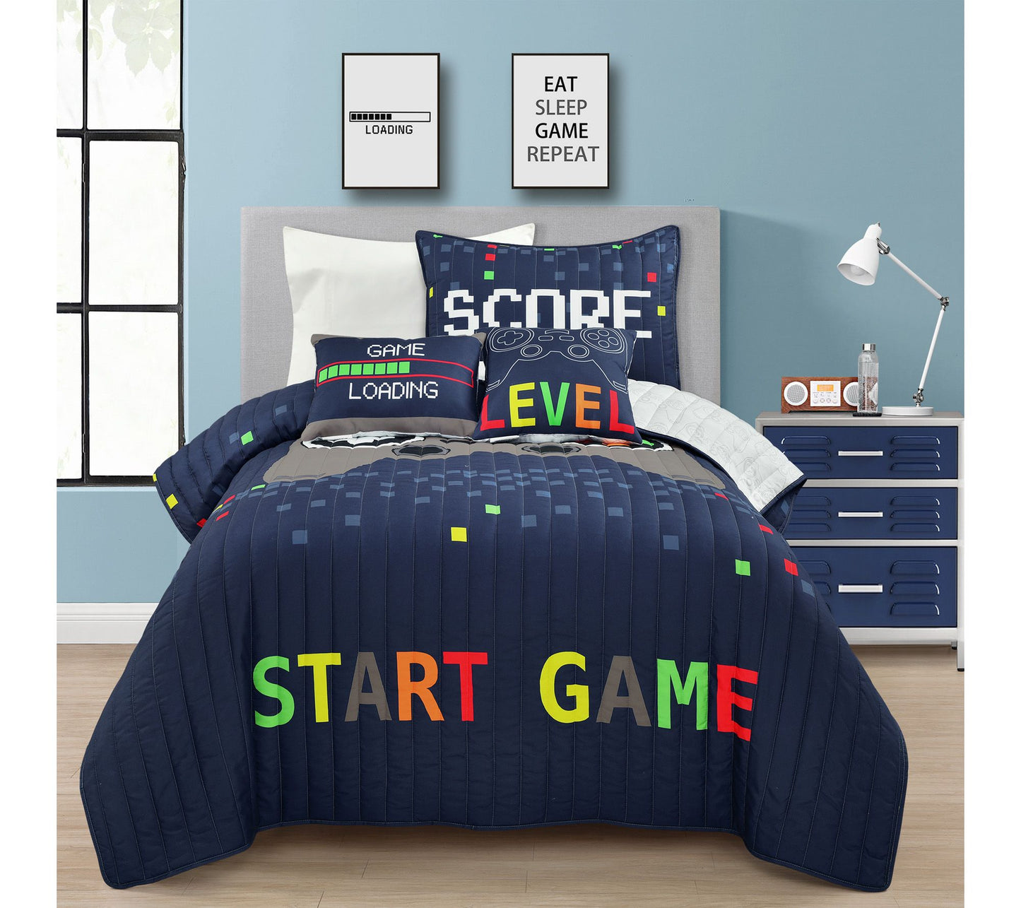 Video Games 4Pc Twin Quilt Set by Lush Decor