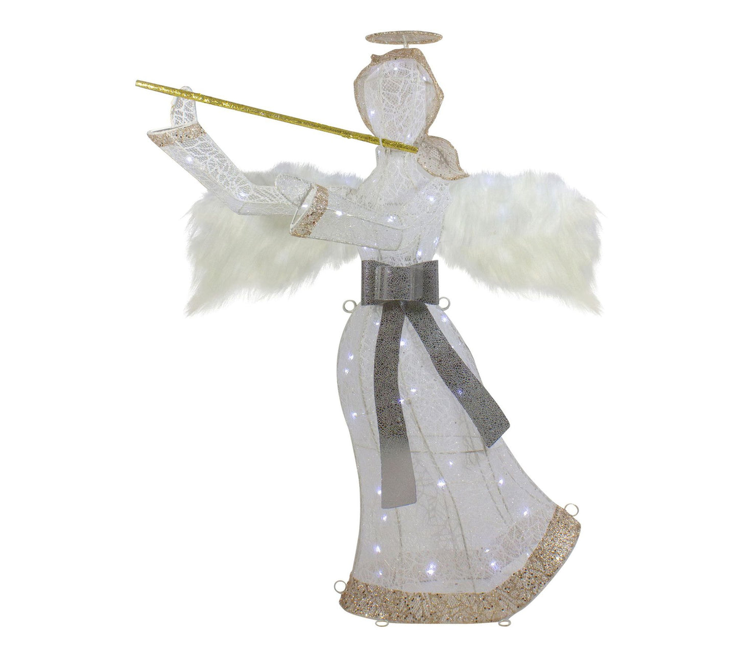 Northlight 36" LED Lighted Lace Angel w/ Flute Outdoor
