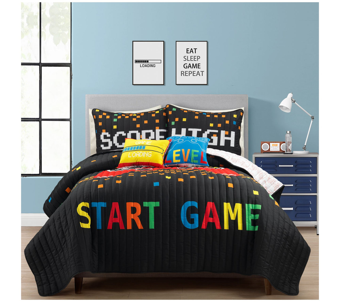 Video Games Oversized Quilt 5-Pc Full/Queen by Lush Decor