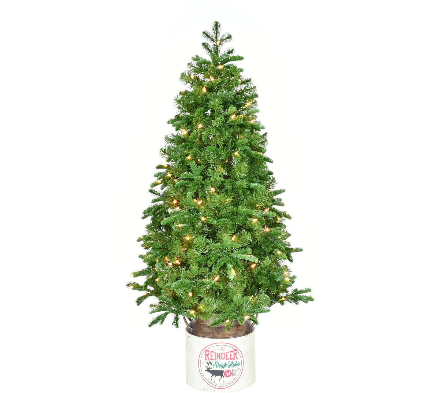 Fraser Hill Farm 4.5' Porch Tree in Reindeer Po t