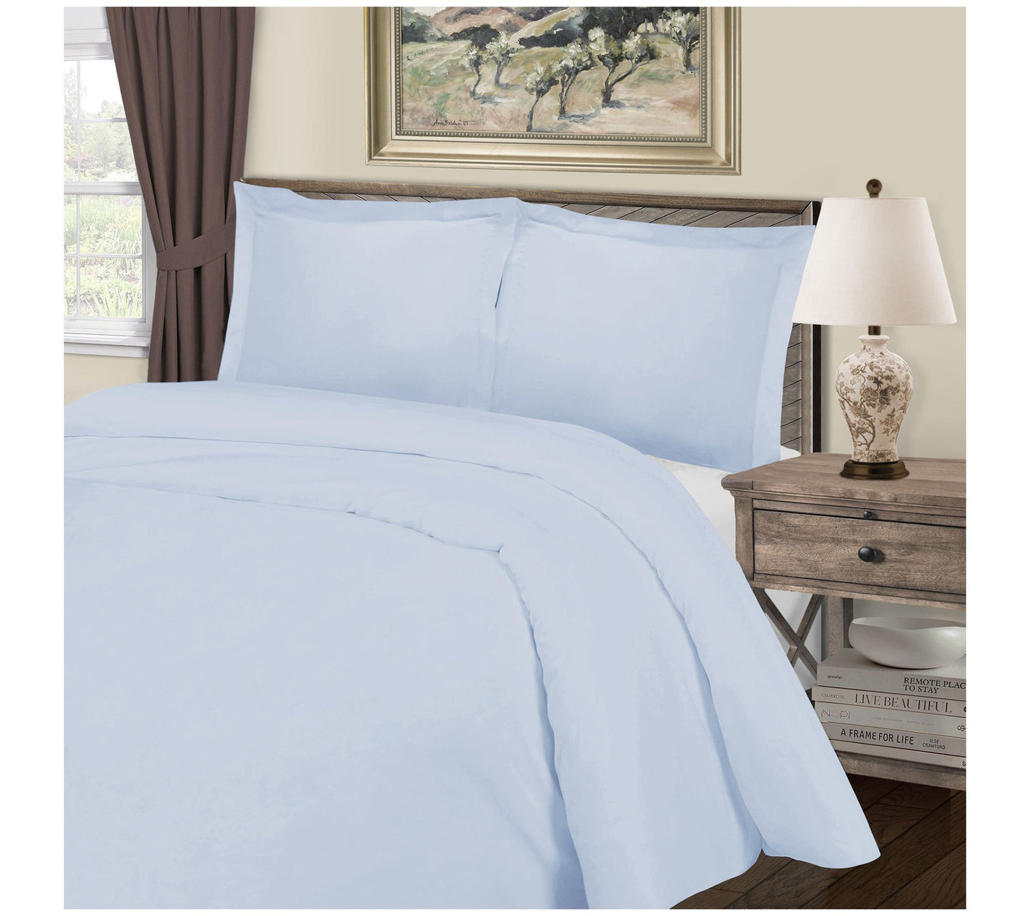 Superior Solid Cotton-Blend Duvet Cover, King/California King