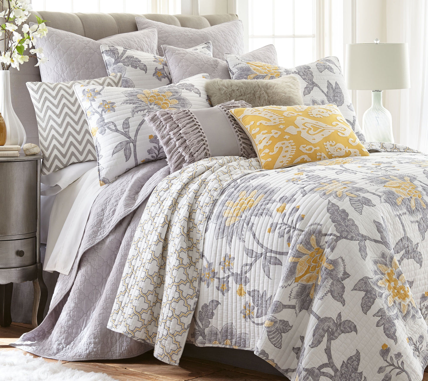 Levtex Home Reverie Floral 3-Piece Full/Queen Quilt Set