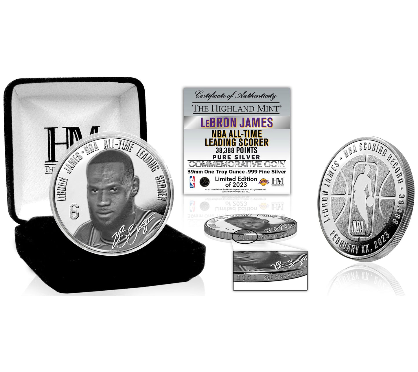Highland Mint LeBron James All-Time Leading Scorer Sliver Coin
