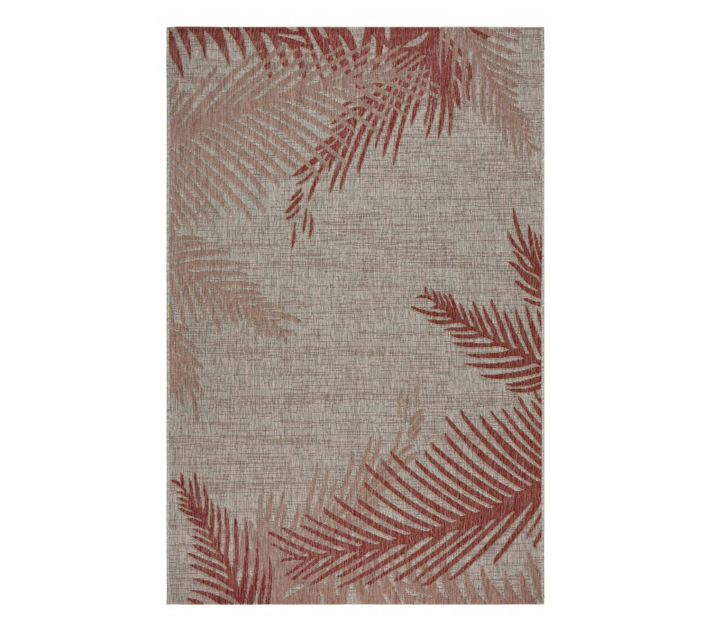Homeroots 5' x 7' Palm Leaves Indoor Outdoor Area Rug
