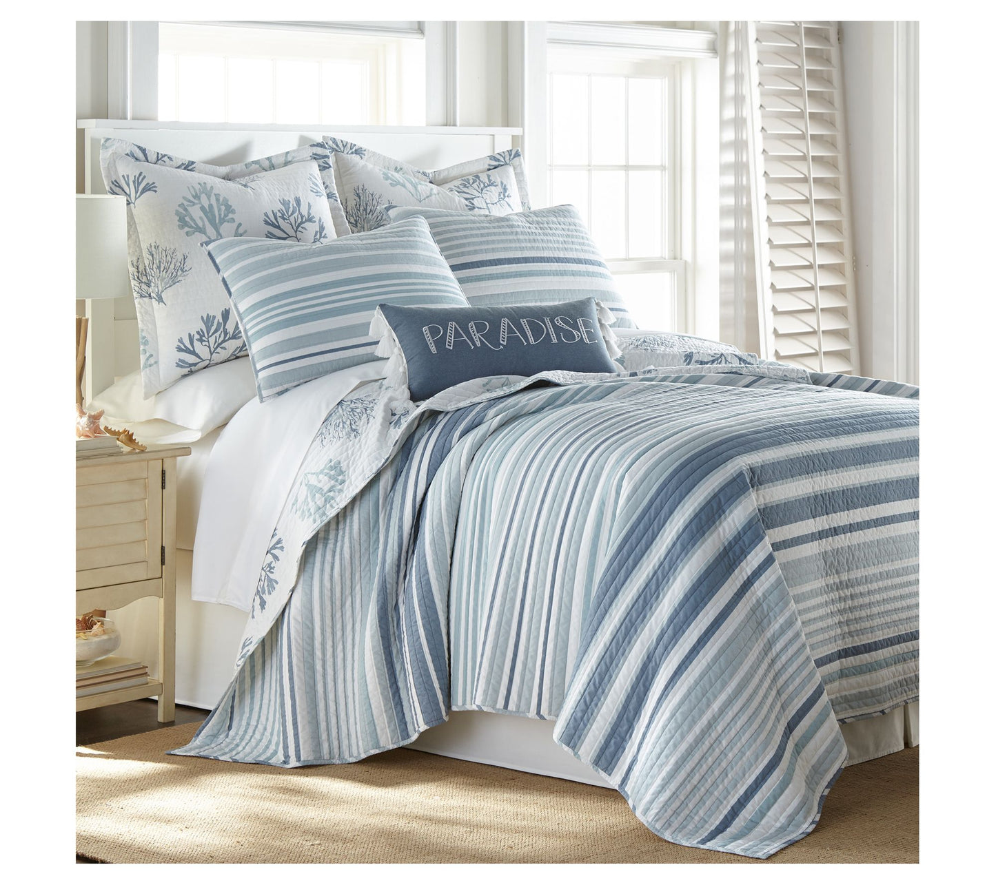 Levtex Home Truro 3-Piece Coastal Full/Queen Quilt Set