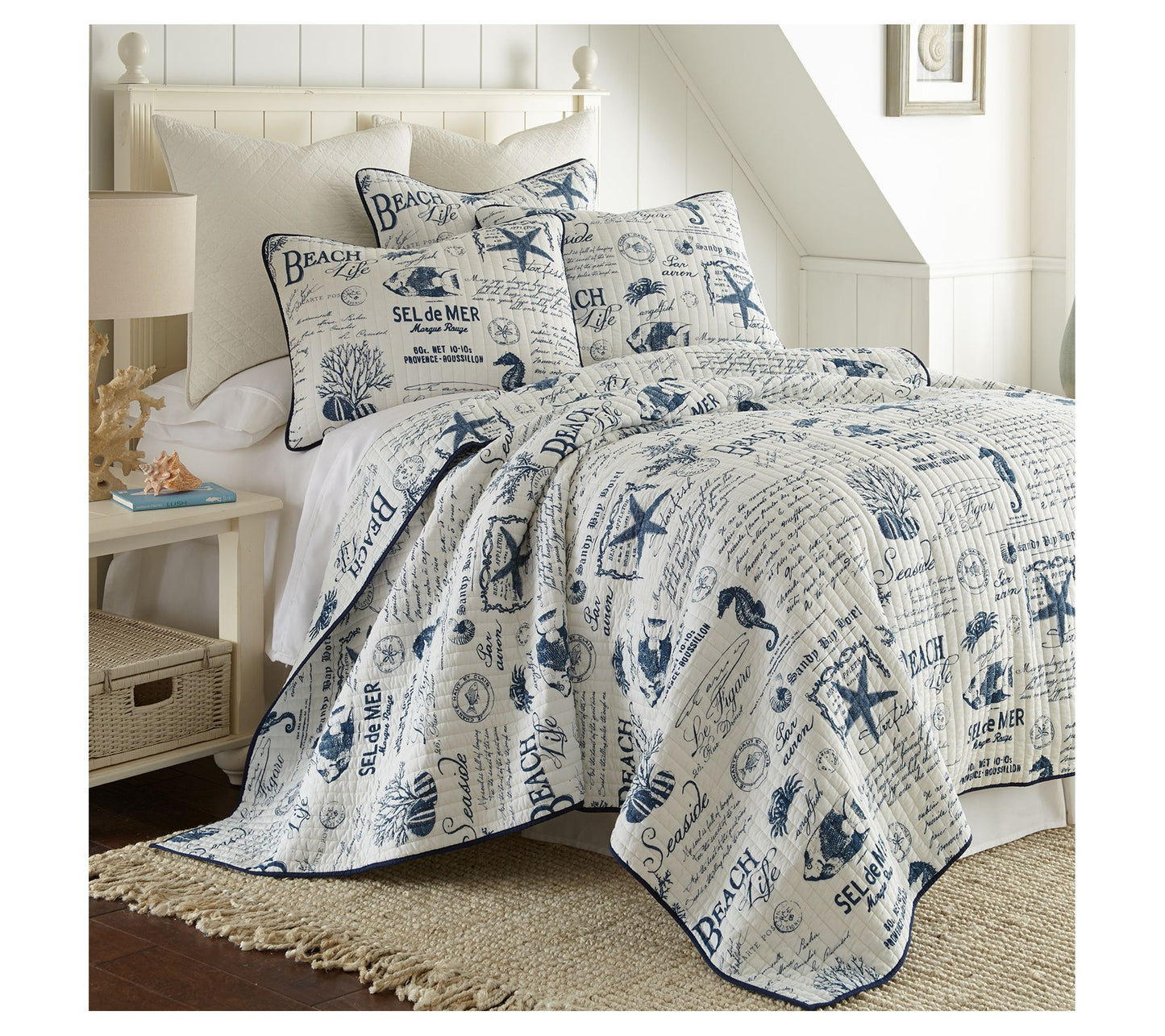 Levtex Home Beach Life 3-Piece Coastal Full/Que en Quilt Set