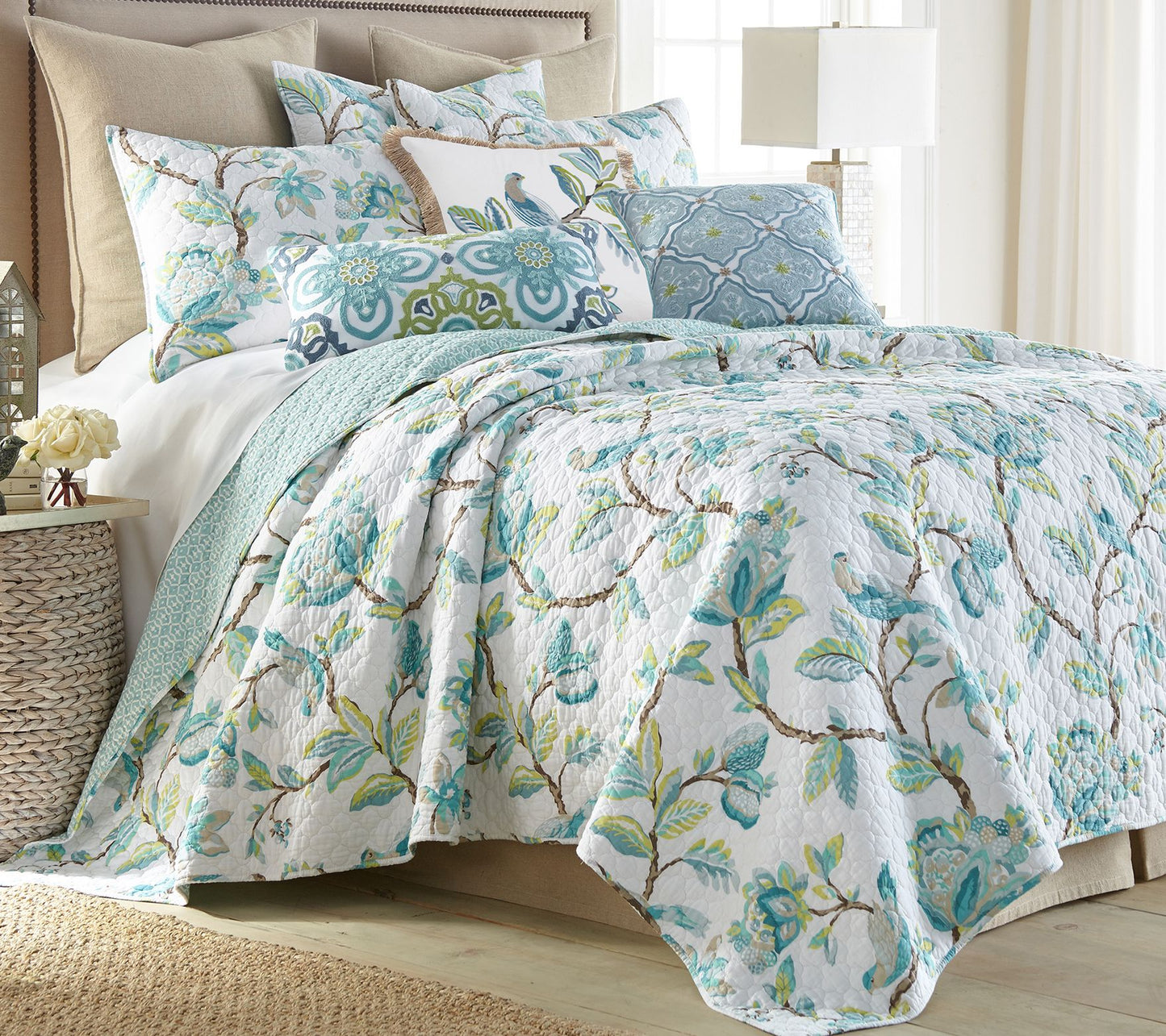 Levtex Home Cressida 3-Piece Floral Full/Queenuilt Set
