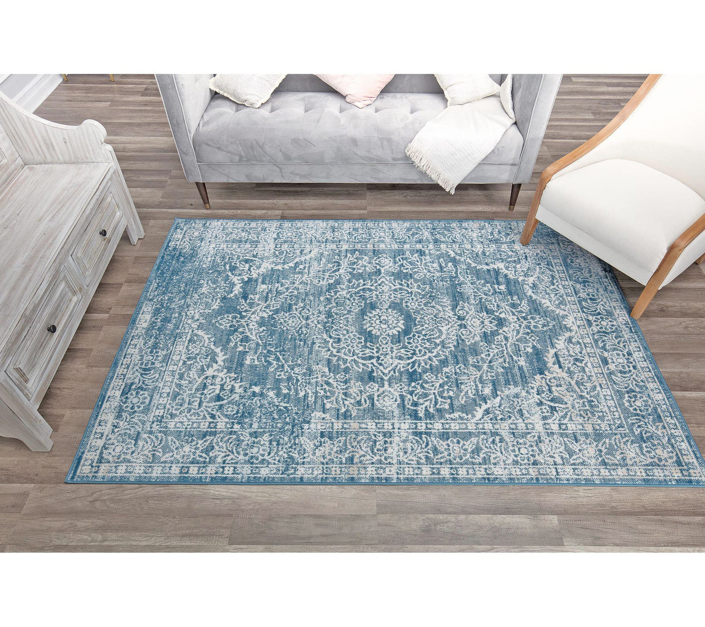 Rugs America Freya FY70A Blue Frost Farmhouse 8'0" x 10'0"