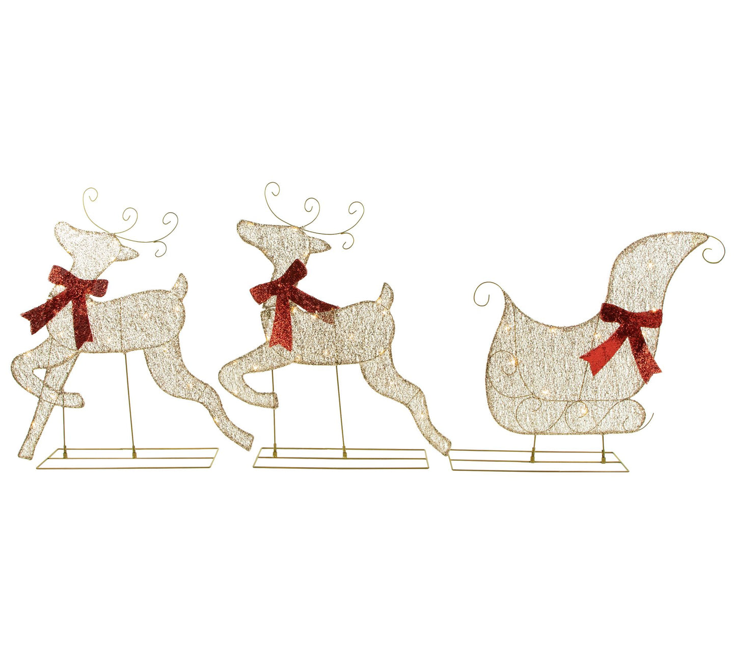 Northlight 3pc LED Lighted Reindeer and Sleigh Decoration