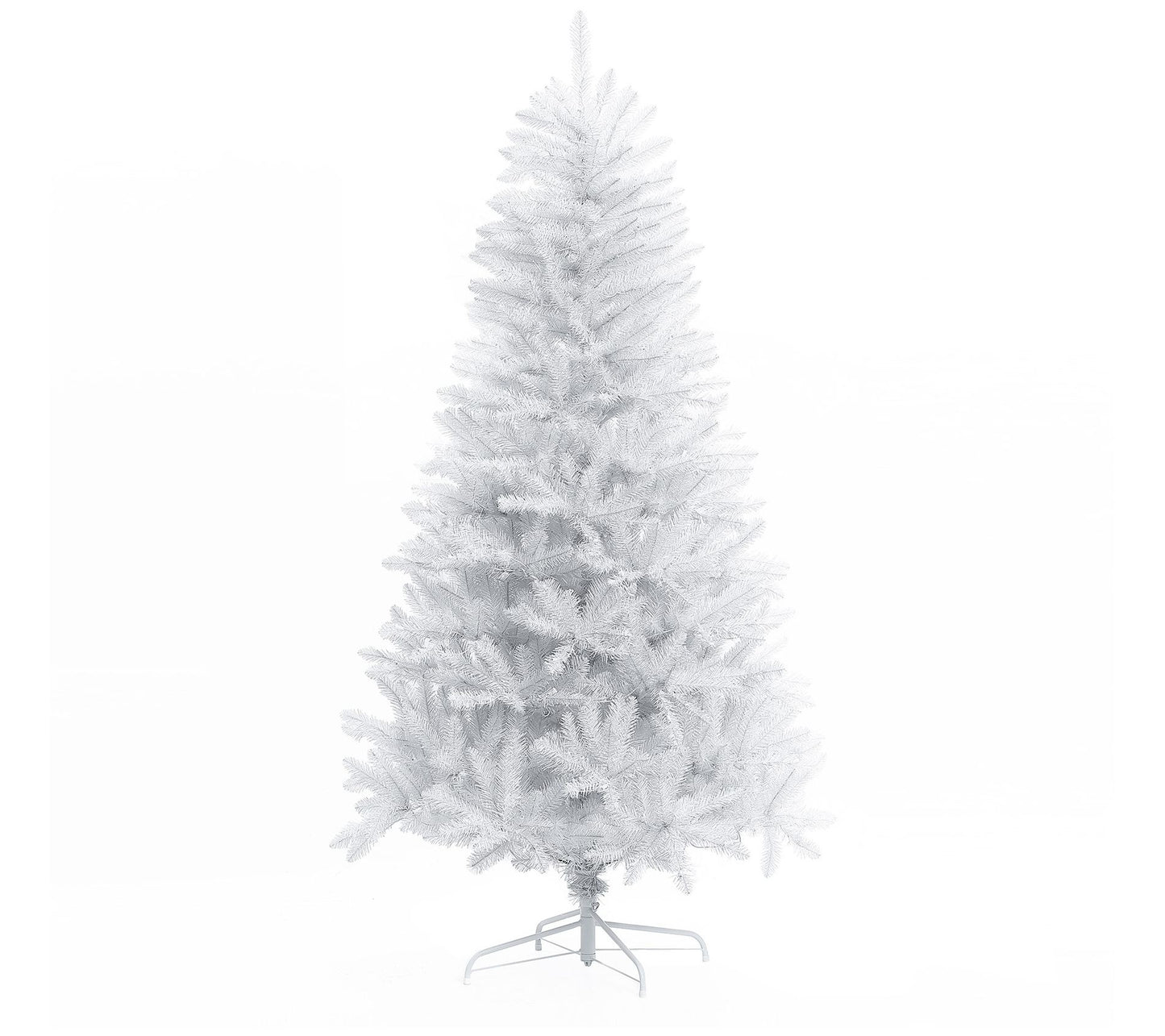 LuxenHome 6.5' Pre-Lit Artificial White Full Christmas Tree
