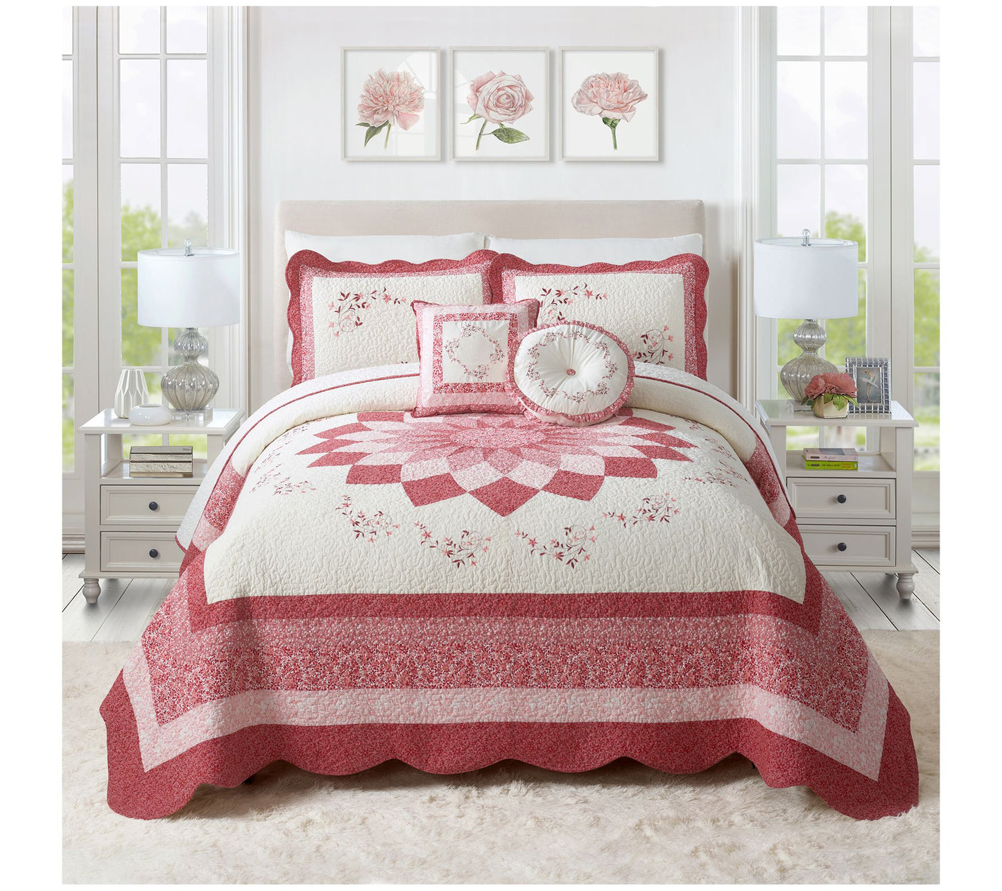Modern Heirloom Caroline Embroidered Bedspread- Queen