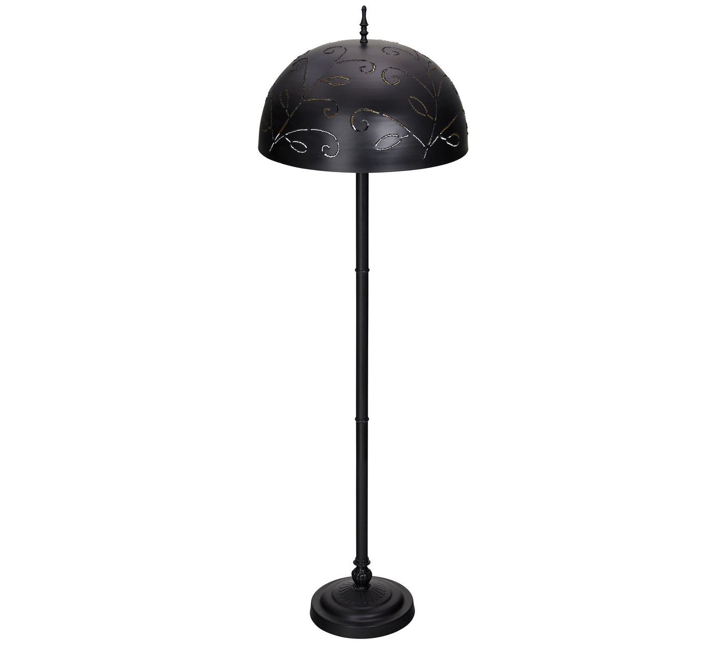 River of Goods 65.25"H Daisy Gold & Black Metal Floor Lamp