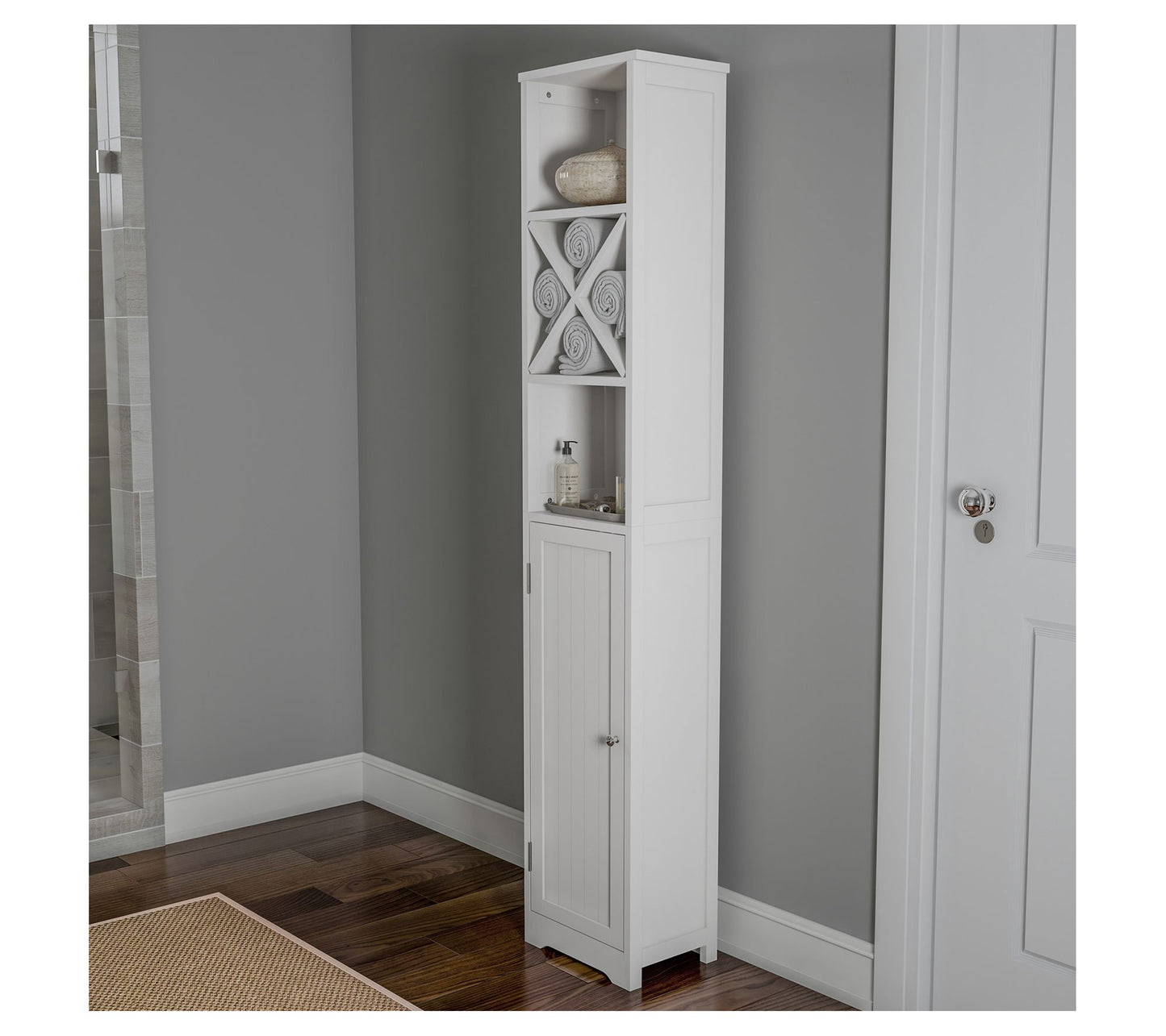 Lavish Home 67" Bathroom/Laundry Linen Tower Storage Cabinet