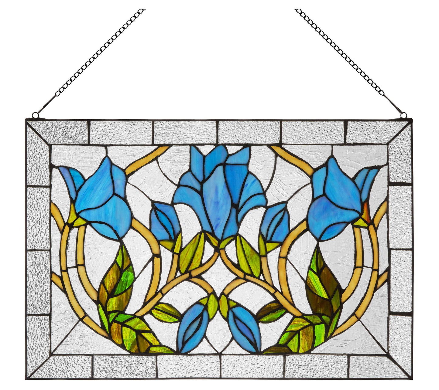 River of Goods 24" W Floral Vine Stained Glassindow Panel