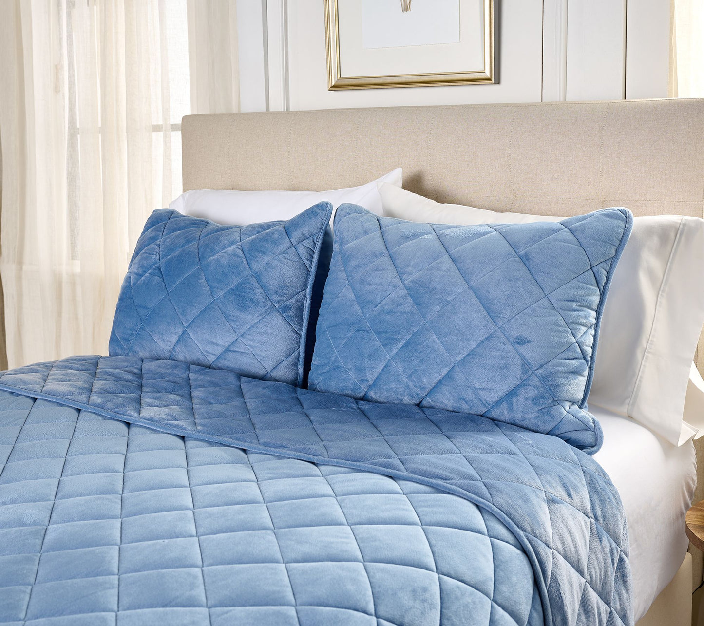 Home Reflections Plush Diamond Comforter Set- King