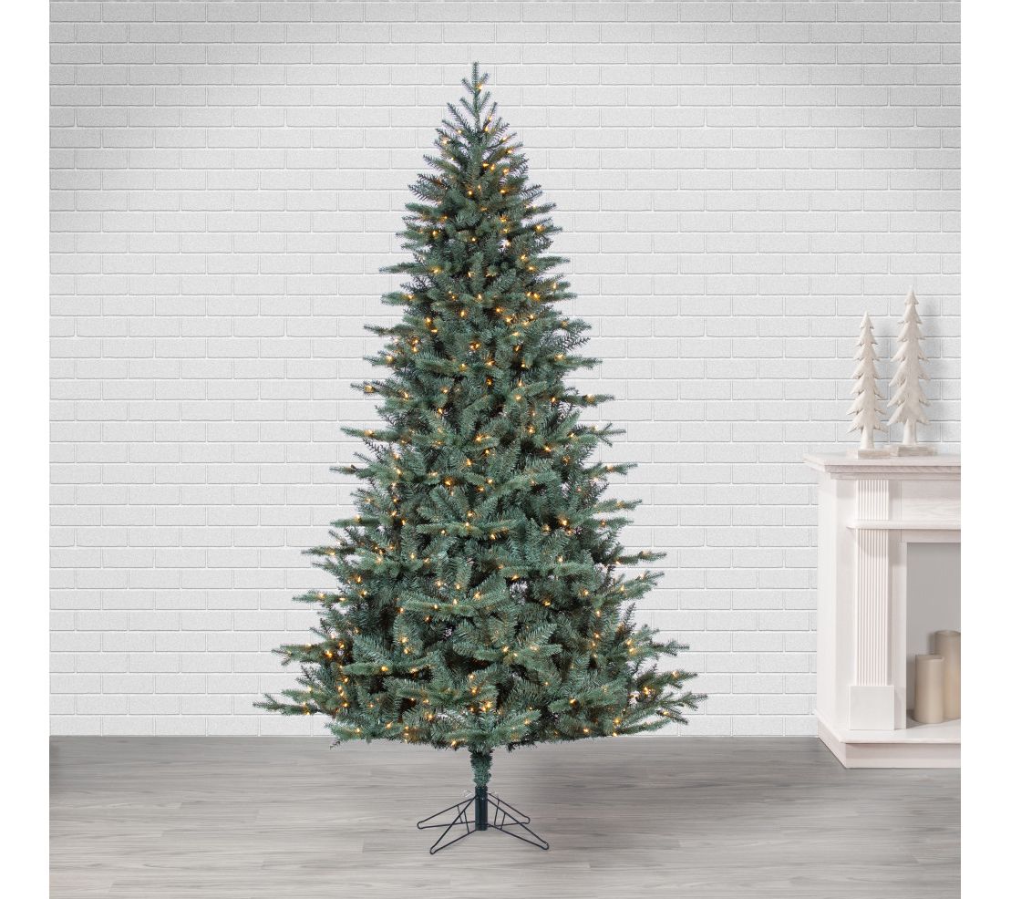 7.5 ft Prelit Warm White LED Blue Spruce Tree by Sterling