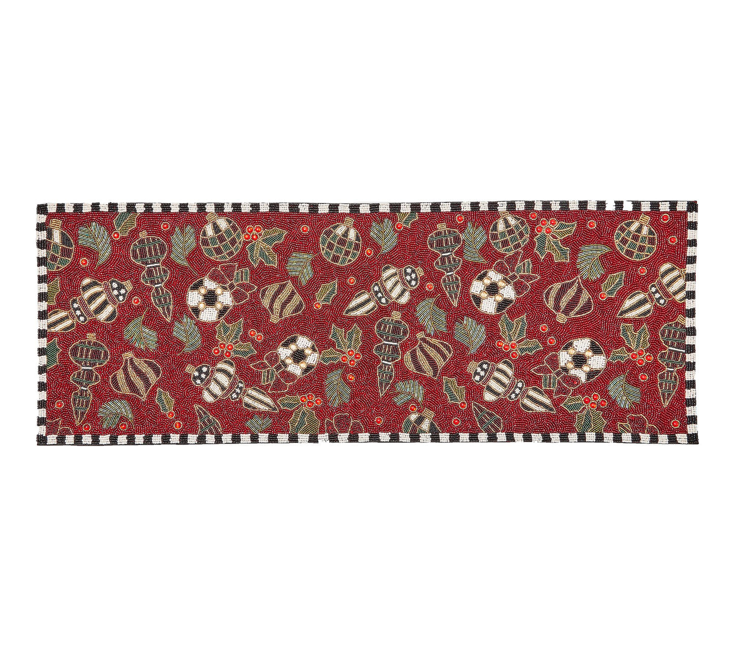 MacKenzie - Childs Deck the Halls Beaded Table Runner