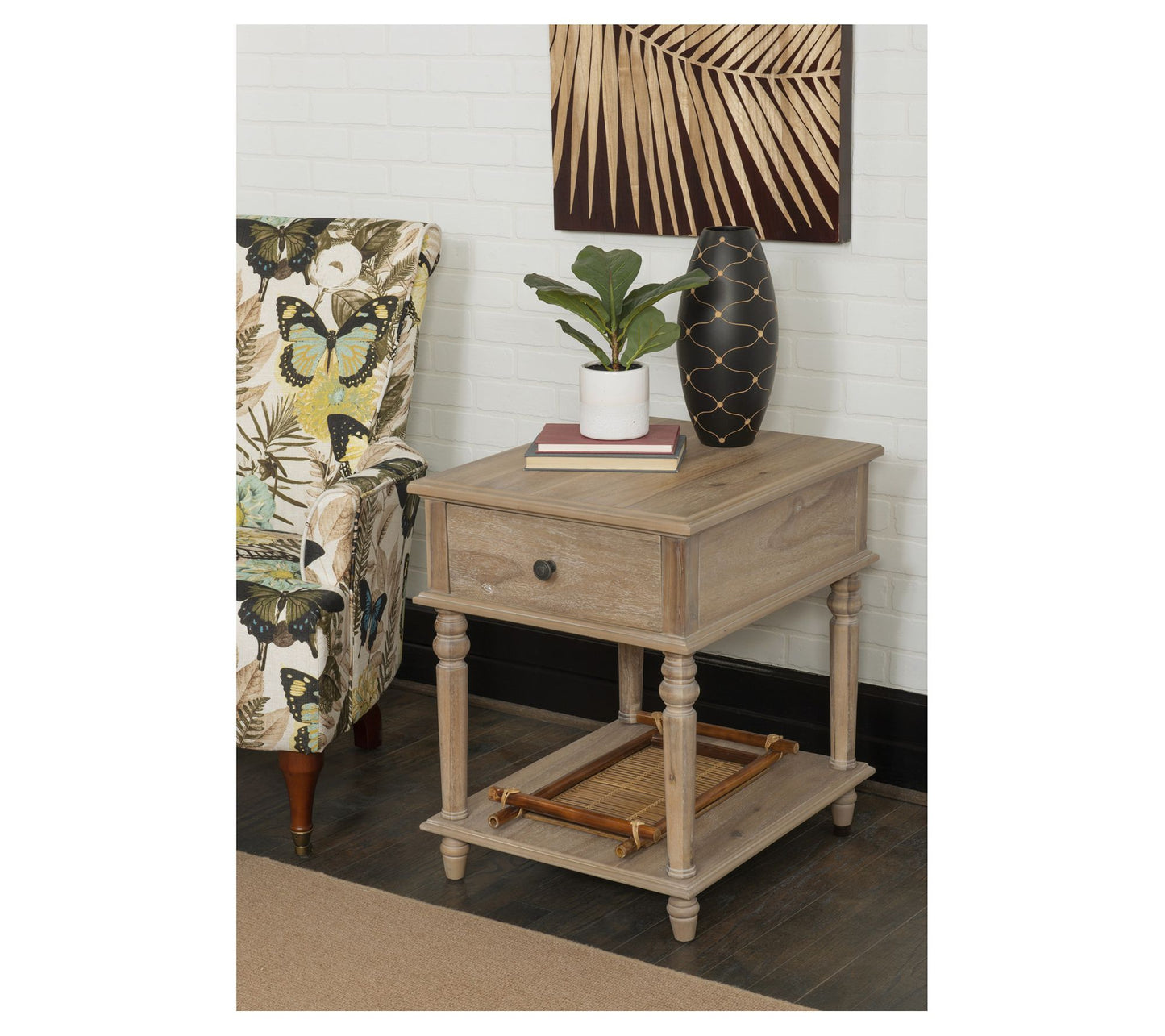 Linon Home Mavis Side Table W/Storage Drawer