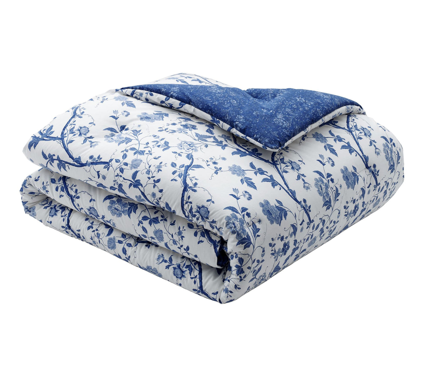 Laura Ashley El ise Navy Full Q ueen Comforter Bonus Set