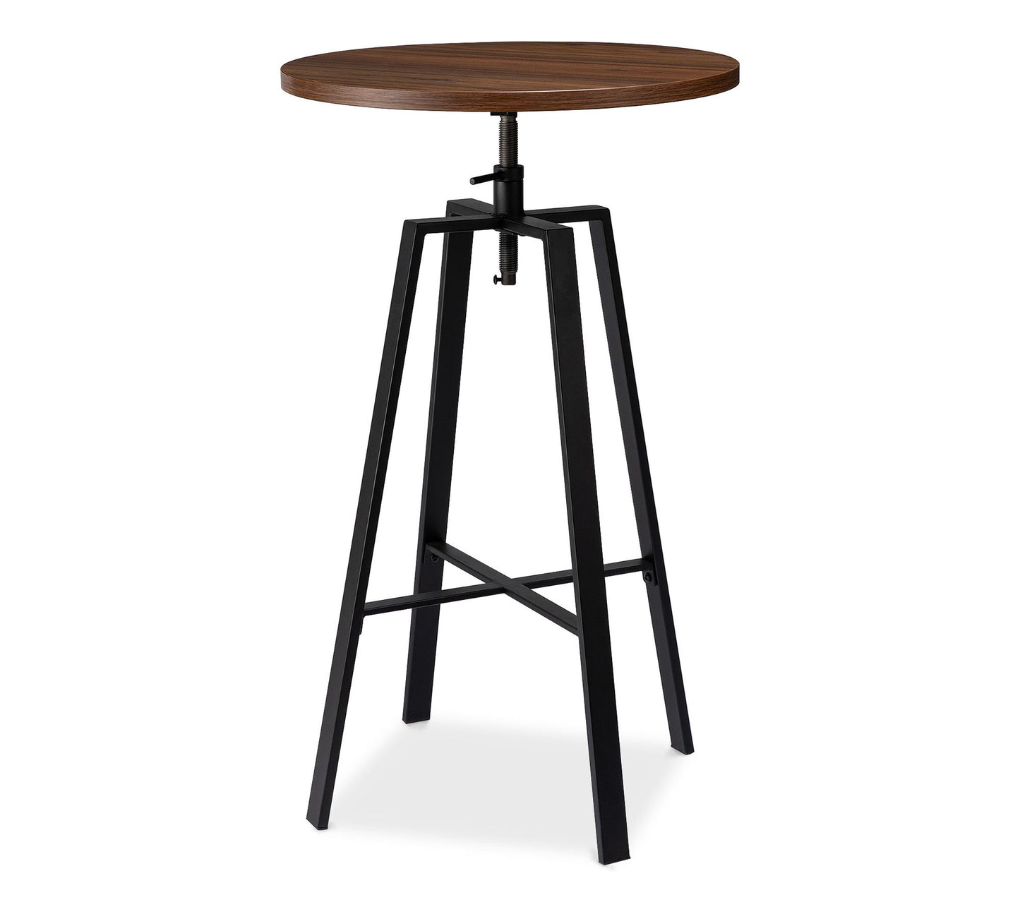 Glitzhome Industrial Modern Adjustable Round Bar Table