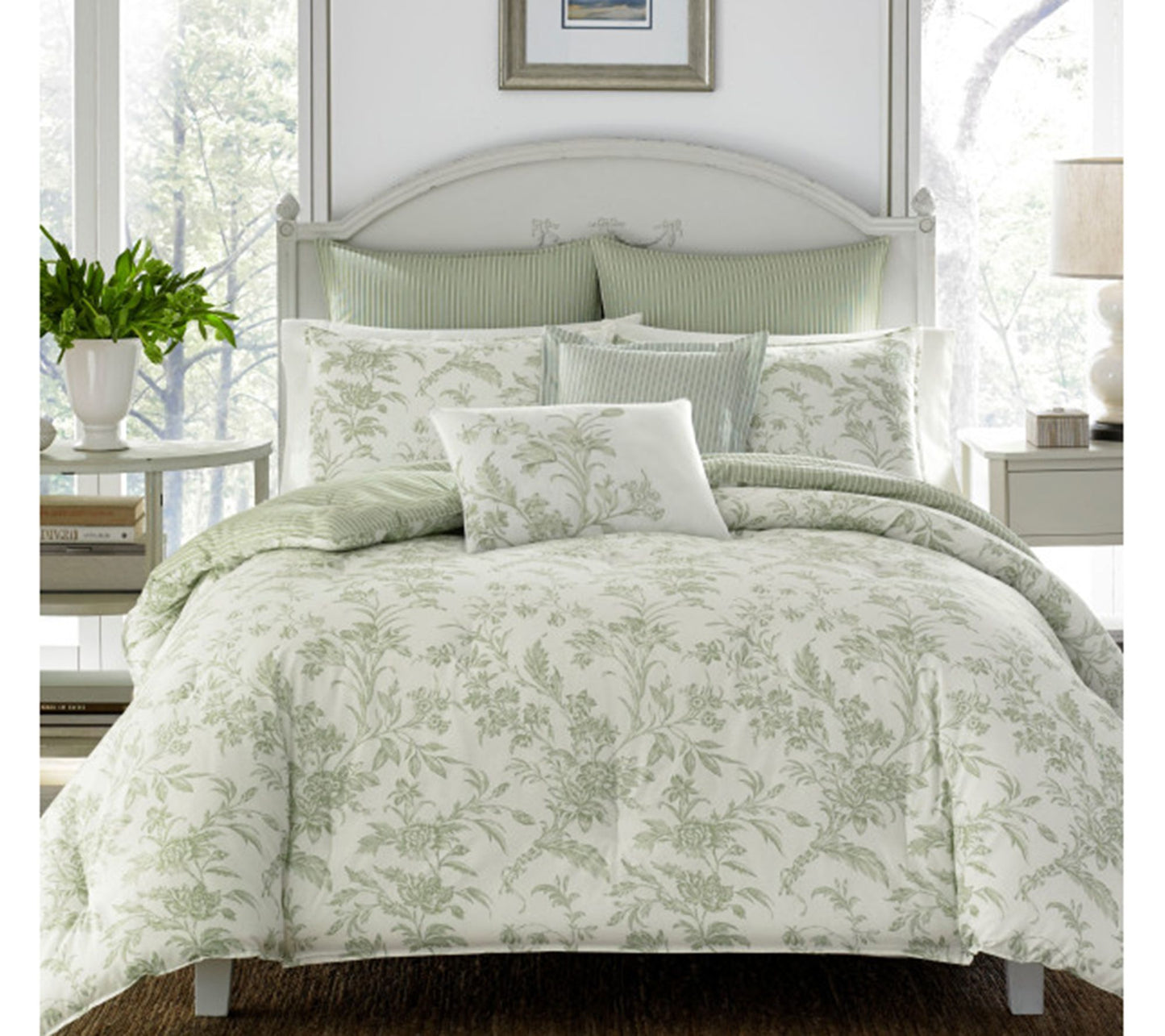 Laura Ashley Natalie - Green Full/Queen Duvet Cover Multi Piec