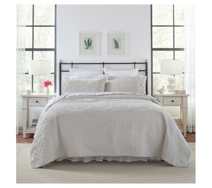 Laura Ashley Felicity Grey King Quilt-Sham Set