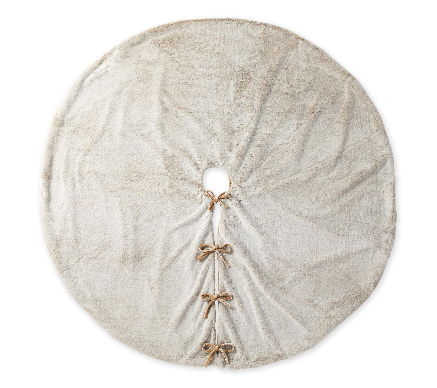 Glitzhome 60" XL Lux Faux Rabbit Fur ChristmasTree Skirt