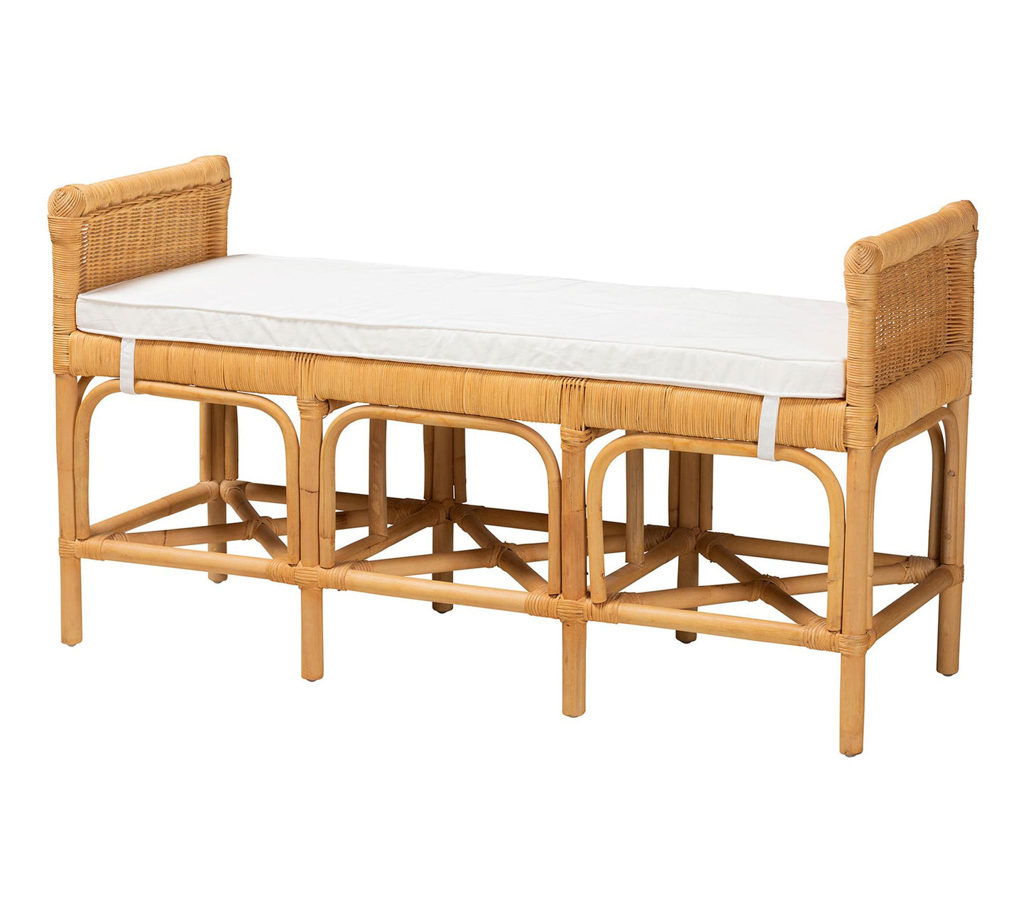 bali & pari Nairi Natural Brown Rattan Bench